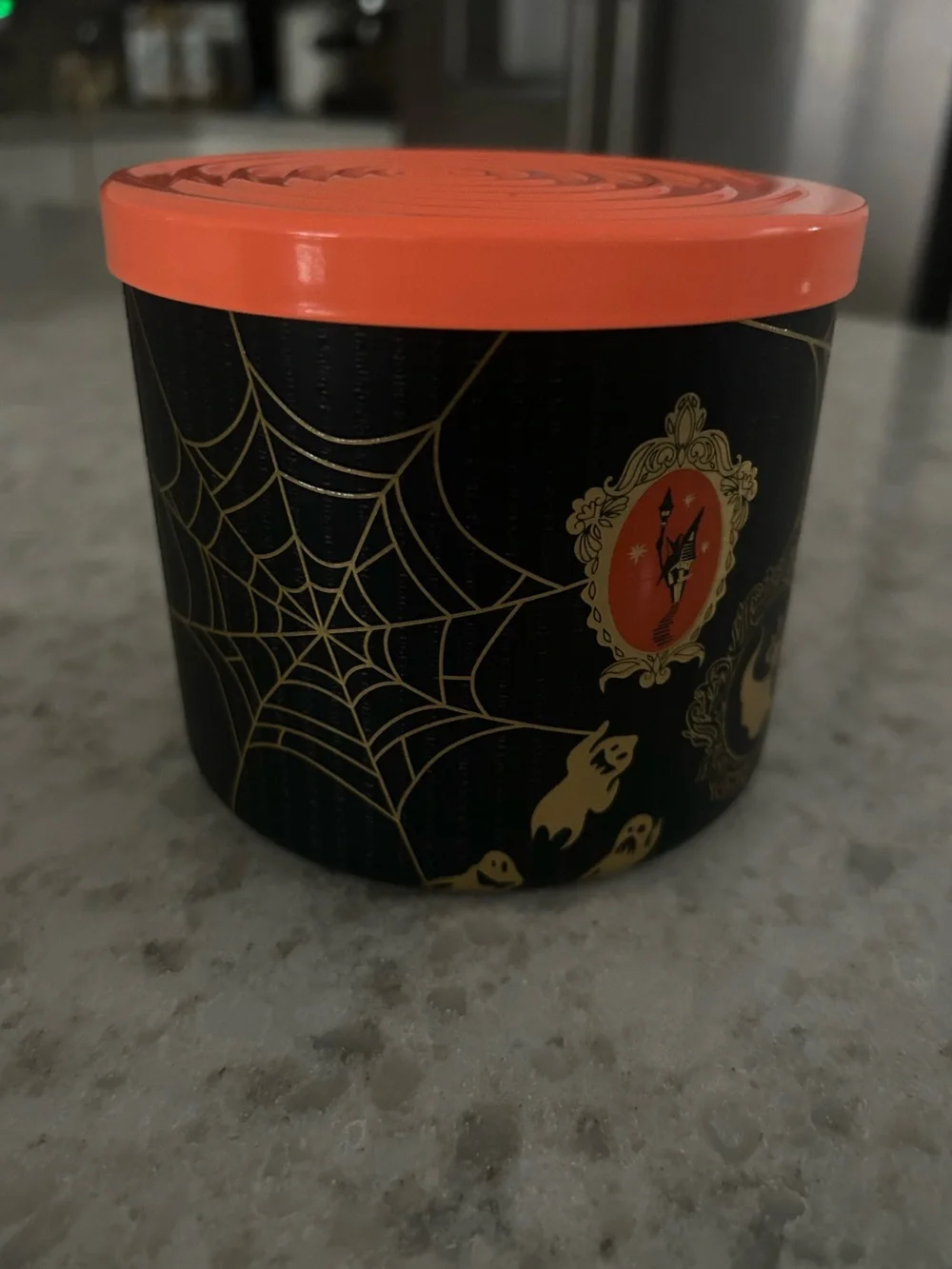 “New”Bath & Body Works Jack Skellington 3-Wick Candle-Pumpkin & Vanilla